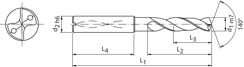 DRILL ECUUNI 5,8 MM MX5 IC 4XD
